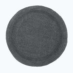 HOMESCAPES Round Bathroom Mat, Luxury 1600gsm Extra Soft 100% Cotton, Reversible Bath Mat Non-Slip, Washable, Super Absorbent, Quick-Dry, Grey Round Bathroom Rug, 80cm