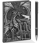 DND Dragon Journal Notebook, 3D Dragon Embossed Notebook with Pen for Dungeons and Dragons/D&D, Great RPG Accessories Nerdy Gifts for DM's & Players, 200 Pages A5 Leather Notepad for Men & Women