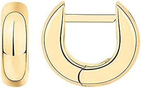 PAVOI 14K Yellow Gold Plated 925 Sterling Silver Post Ultra Thick Huggie Earring | Women's Mini Hoop Earrings | Gold Plated Small Hoops