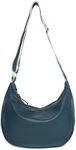 Woodland Leathers Women's Hobo Bag, Versatile Crescent Shoulder Bag With Adjustable Strap For Crossbody Wear, Small Faux Leather Ladies Bags With Zipper, Casual Design Handbags For Women, Teal