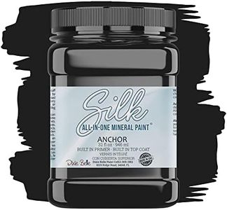 Dixie Belle Silk All-in-One Mineral Paint | Anchor (32 Fl Oz) | Black All-in-One Water Based Primer + Topcoat | Durable Furniture Paint | Low Reflective Finish