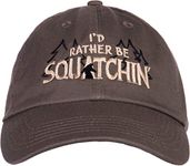 Ann Arbor T-shirt Co. I'd Rather be Squatchin' | Funny Official Gone Bigfoot Sasquatch Hunter Baseball Dad Hat Olive, Olive, One size