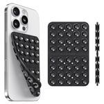 Klearlook Silicone Suction Cup Phone Case Mount Double Sided, Silicon Sticky Phone Grip with Higher Suction for Cell Phone, Hands-Free Phone Accessories Holder for Selfies and Videos, Black
