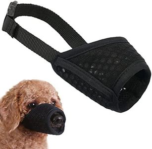 Dog Muzzle Soft Mesh Muzzle - Adjustable Breathable Dog Muzzle, Dog Mask, Mouth Cover for Anti-Biting Anti-Barking, Allows Panting Drinking (Black, Size XXS)