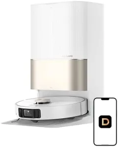 DREAME X40 Ultra Robotic Vacuum with Removable & Liftable Mop, 12,000Pa Suction, Side Brush Extensive Cleaning, 158°F Mop & Washboard Self Cleaning, Auto-Empty, Auto Refill, liftable Brushes White