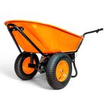 SuperHandy Ultra Duty Electric Powered Wheelbarrow Utility Cart 24V DC 180W AGM Driven 330LBS (150kgs) Capacity & 4 cu.ft. of Cubage Material Debris Hauler (Amazon Exclusive only for USA)