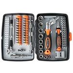 Multi-Bit Ratchet Screwdriver Set |Precision Screwdriver Set & Sockets |68 in 1 Magnetic Screwdriver Set with Swivel Ratchet Handle, Extension Rod for Computer/Bike/Car/Electronic Repair/Gift Blue