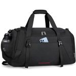 Gym Sports Bag for Men Large 40L Travel Duffel with Wet Pocket Shoe Compartment Water Resistant Holdall Weekend Overnight Bag Black