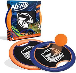 NERF The Trampoline Paddle Ball and Frisbee Set, Indoor Outdoor Game for Two