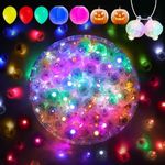 Aogist 100Pcs 5-Colors Balloon Lights with Hook,Long Standby Time,Waterproof Mini Light for Birthday Party Wedding Christmas Halloween Easter Decorative (Steady)