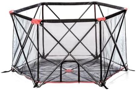Carlson 6-Panel Foldable and Portable Steel Pet Exercise and Play Pen, Indoor and Outdoor, with Carrying Case, Red
