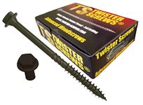 HexDrive from Twister Screws patented self drilling Hex Head Wood Screw ultra sharp, Low Driving Torque (50, 100mm, Grey)