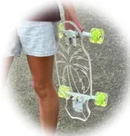 24'' Penny Ghost Board- Acrylic Penny Longboard with LED Wheels for a Smooth Ride- Travel-Size Clear Skateboard Offers Easy Control & Style- Cruise Freely with Skateboard for All Ages- Palmtree