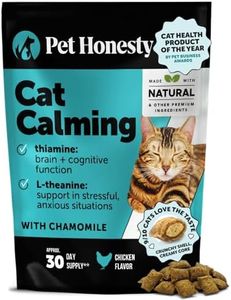 PetHonesty Calming Chews for Cats - Helps Reduce Stress and Cat Anxiety Relief - Behavioral Support & Promotes Relaxation for Travel, Boarding, Vet Visits, Separation Anxiety -Chicken (30-Day Supply)