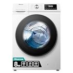 Hisense WDQA8014EVJM 60cm Freestanding 8 KG Front Load Washer Dryer - 1400 RPM - Pure Steam - PureJet - Pause and Add - Inverter Motor - White