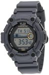 Casio Tide Graph Moon Phase Men's Sports Watch w/Illuminator (Model WS-1300H-8AV Gray), Grey, Digital