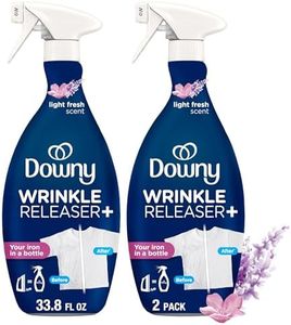 Downy Wrinkle Releaser Spray, All In One Wrinkle Release Spray, Odor Eliminator, Static Remover, Fabric Refresher & Ironing Aid for Clothes, 33.8 Fl Oz (Pack of 2), Light Fresh Scent