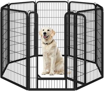 Yaheetech Parc pour Chien 8 Panneaux Enclos Chiens Chiot Lapin Rongeur Exterieur Cage pour Chien Interieur avec Porte 71x120 cm