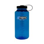 Nalgene Sustain Tritan BPA-Free Water Bottle Made with Material Derived from 50% Plastic Waste, 32 OZ, Wide Mouth, Slate Blue