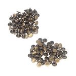 Trimming Shop Double Cap Rivets Leather Rivets Tubular Metal Studs for DIY Leathercrafts, Clothing Repair & Replacement, Handbag, Belts, 9mm x 7.5mm, Bronze, 100 Sets