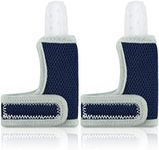 2 Pieces Silicone Toddler Baby Finger Guard with Breathable Wrist Band Thumb Kit to Prevent Children from Sucking Fingers (Blue)