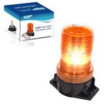 HQRP 30-LED 360 Degrees Mini Beacon Amber Warning Strobe Light Compatible with CAT E3500 48V, E4000 36V / 48V, E5000 36V / 48V Electric Rider Forklift