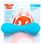 West Paw Zogoflex Hurley Durable Dog Bone Chew Toy for Aggressive Chewers, 100% Guaranteed Tough, It Floats!, Made in USA, Mini, Aqua