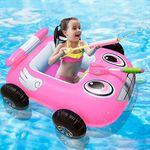 HY-MS Inflatable Vehicle Swimming Pool Toys, Pool Floats with Built in Water Gun, Inflatable Fire Boat Pool Children Inflatable Float Seat for Kids,Boys and Girls (Pink)