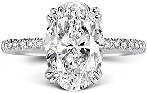 PAFIDDY 3.5CT Oval Cut Engagement Ring for Women, White Sapphire Ring,18K Yellow Gold Plated 925 Sterling Silver Promise Ring, 6, Metal, Cubic Zirconia