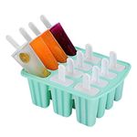 Ice Popsicle Moulds, TAIYUNWEI Ice Cream Molds with 12 Cavities, FDA Certified Food Grade Silicone Ice Lolly Moulds with Sticks, Reusable-Easy to Release-Popsicle Moulds