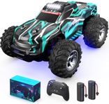 Remote Control Car for 4-7 8-12 Boys, 1/16 Scale All Terrain RC Cars,High Speed 25Km/h Fast Car with Colorful Led Light and Spray, Two Rechargeable Battery RC Truck, Toy Car Gift for Teen Boys Girl