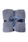 Mountain Warehouse Double Fleece Blanket - Lightweight Throw, Warm - For Spring, Sofa & Lounging Navy