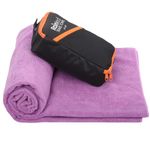 Rainleaf Microfiber Travel Towel Quick Dry Swimming Towel Ultra-Compact,Super Absorbent,Washcloths for Bathroom, Shower,Camping,Backpacking-Purple 34"x60"