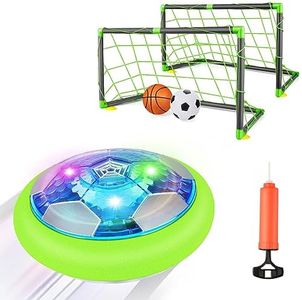 Hover Soccer Ball with 2 Goals-Boy Toys Rechargeable Air Floating Soccer Toy with LED Lights and Foam Bumper, Indoor Games for Kids 4-8-12, Toys Gifts for 3 4 5 6 7 8 9 Year Old Boys Girls