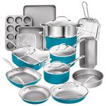 Gotham Steel Pots and Pans Set Nonstick, 20 Pc Non Stick Cookware Set, Long Lasting Nonstick Kitchen Set with Pan Set Pot Set Baking Set, Stay Cool Handles, Dishwasher Safe, 100% Toxin Free- Aqua Blue