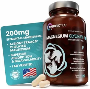 Magnesium Glycinate - 100% Pure Albion TRAACS Bisglycinate Chelate Supplement - 200 mg - 120 Vegetarian Capsules