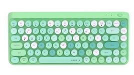 UBOTIE Portable Bluetooth Colorful Computer Keyboards, Wireless Mini Compact Retro Typewriter Flexible 84Keys Design Keyboard (Green-Colorful)