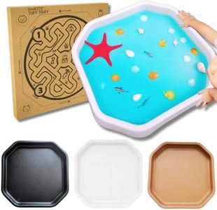 Learning Through PLAYtrays Tuff Tray 27.5” Small [Milky White] – Sensory Play Tray for Kids, Toddler Sensory Bin for Sand & Water Play, Montessori Sand Tray, Creativity Canvas, Classroom & Home Use