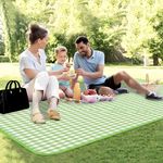 Kuber Industries Chatai Mat | Foldable Chatai for Travel | Sleeping Mat for Floor | Bedsheet & Mattress Protector | Floor Chatai Mat for Yoga | Chatai for Picnic | Check-Design | Green