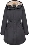 Orolay Women's Winter Hooded Parka - Slim Fit Fleece Lined Jacket Water Resistant Coat with Pockets Darkgray X-Large