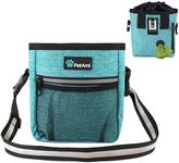 PetAmi Dog Treat Pouch | Dog Training Pouch Bag with Waist Shoulder Strap, Poop Bag Dispenser and Collapsible Bowl | Treat Training Bag for Treats, Kibbles, Pet Toys | 3 Ways to Wear (Turquoise)