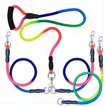 Dual Dog Leash / 6.6 ft Triple Dog Leash,360Ã‚°Swivel No Tangle Double Dog Walking Training Leash,2-way&3-way interchangeable Lead with Hand-protected Handle Waste Bag Dispenser for Two/Three Dogs