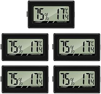 Thlevel Luftfeuchtigkeitsmesser Thermometer Hygrometer Mini Digital Temperatur Zimmerthermometer für Innen Büro Wohnzimmer (5PCS)