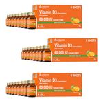 Carbamide Forte Vitamin D3 60000 Iu I Cholecalciferol Vitamin D3 Oil 60000 Iu Sugar Free Nano Shots I Once In A Week - 5ML (Pack of 3)