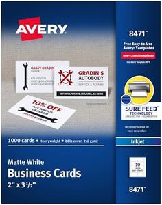 Avery 2" x 3.5" Business Cards, Sure Feed Technology, for Inkjet Printers, 1,000 Cards (8471)