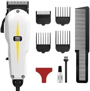 Wahl Super Taper Hair Trimmer with 4 Attachment Combs, White, 0.62 kg