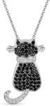 BFF Black Kitty Cat Pendant Necklac