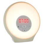 Lumie Sunrise Alarm - Sunrise Wake-up Alarm, Sunset Sleep Feature, Sounds and Mood Lighting, White