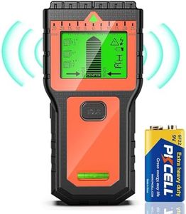 Stud Finder Wall Scanner - 8 in 1 Stud Detector with LCD Display & Audio Alarm, Wire Detector for Wall Wood AC Wire Metal Studs Cable Joist Pipe Detection (Orange)