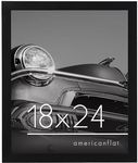 Americanflat 18x24 Poster Frame in Black - Composite Wood with Polished Plexiglass - Horizontal and Vertical Formats for Wall with Included Hanging Hardware